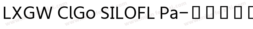 LXGW ClGo SILOFL Pa字体转换
